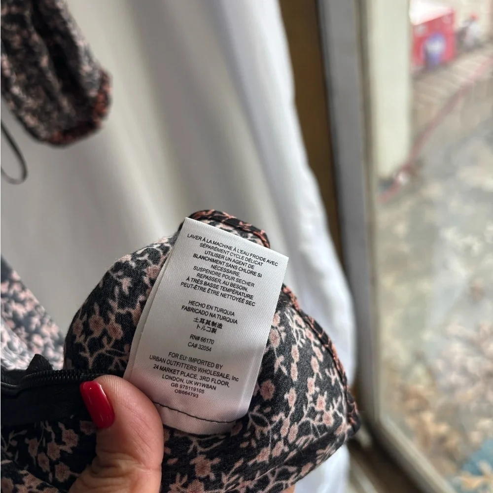 Free People Black and Pink Floral Dress